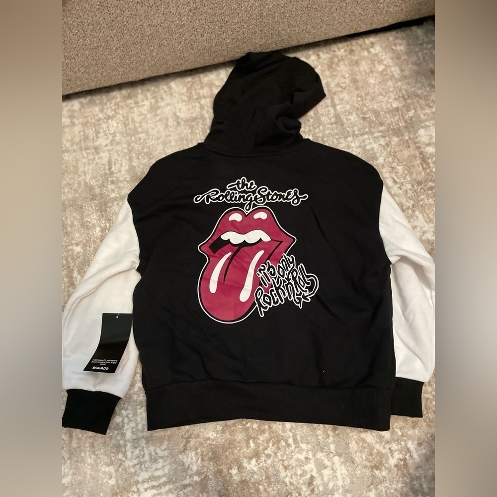 The Rolling Stones Black and White Kids Jacket with embroidered detail size M - Picture 2 of 6